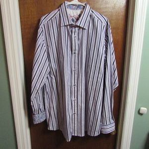 Robert Graham Stripes Mens Button Shirt 2XLT